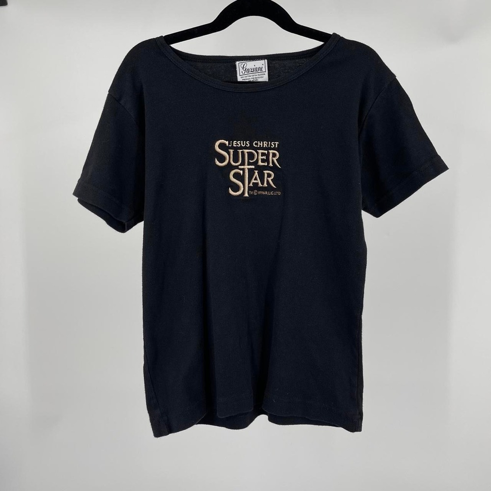 Vintage 90s Women's Movie Graphic Top M Jesus Christ Super Star Musical Gothic